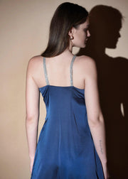 Blue Celestial Satin Drift Mini Dress - Her Soul