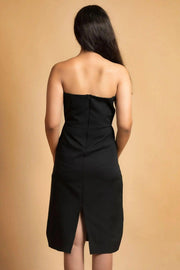 ELEGANCE MEETS STYLE PREMIUM BLACK CREPE BODYCON DRESS - Her Soul