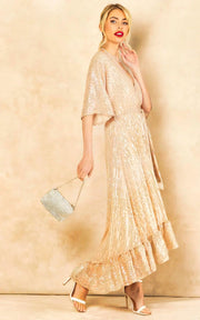 Enchanting Elegance Sequin Plunge Maxi Dress - Her Soul