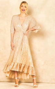 Enchanting Elegance Sequin Plunge Maxi Dress - Her Soul